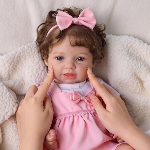 BABESIDE Lifelike Reborn Baby Dolls Vead - دمية طفل واقعية مقاس 20 بوصة، دمى أطفال حقيقية مع ملحقات كاملة مثالية للعناق ووقت اللعب وتقديم الهدايا المصنوعة يدويًا in Kuwait