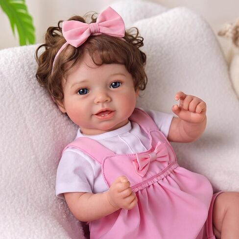 BABESIDE Lifelike Reborn Baby Dolls Vead - دمية طفل واقعية مقاس 20 بوصة، دمى أطفال حقيقية مع ملحقات كاملة مثالية للعناق ووقت اللعب وتقديم الهدايا المصنوعة يدويًا in Kuwait