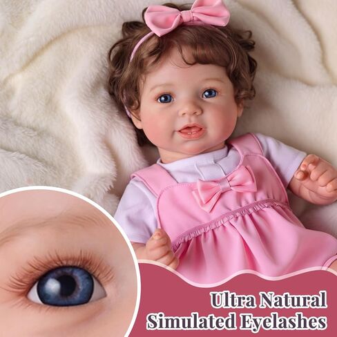 BABESIDE Lifelike Reborn Baby Dolls Vead - دمية طفل واقعية مقاس 20 بوصة، دمى أطفال حقيقية مع ملحقات كاملة مثالية للعناق ووقت اللعب وتقديم الهدايا المصنوعة يدويًا in Kuwait
