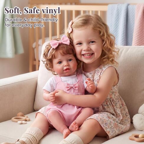 BABESIDE Lifelike Reborn Baby Dolls Vead - دمية طفل واقعية مقاس 20 بوصة، دمى أطفال حقيقية مع ملحقات كاملة مثالية للعناق ووقت اللعب وتقديم الهدايا المصنوعة يدويًا in Kuwait