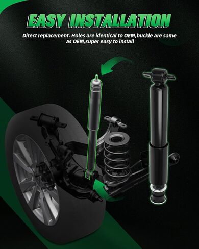 SCITOO - ممتصات الصدمات الأمامية لسيارة Chevy Fits 2003-2014 لـ Chevy Express 1500,2003-2007 لـ Chevy Express 2500,2003-2014 لـ GMC Savana 1500,03-07 لـ GMC Savana 2500 دعامات الصدمات - مجموعة من قطعتين in Kuwait