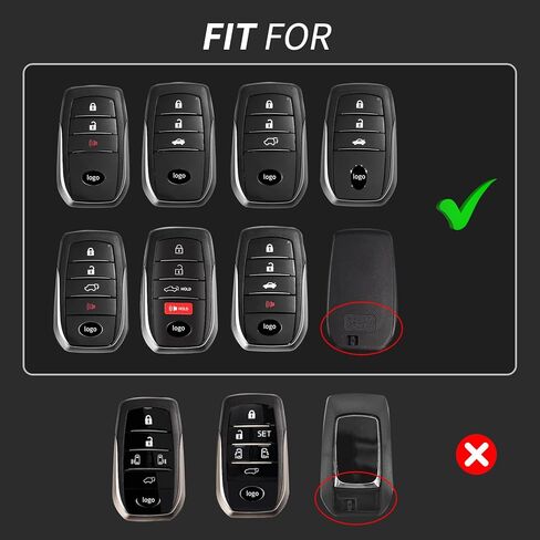 حافظة مفتاح T-carbon متوافقة مع Toyota Tundra 2022 2023 2024، غطاء مفتاح Fob من الألياف الزجاجية متوافق مع Toyota Sienna 2021-2024 Corolla Tacoma 2024 2025، مناسب لـ Sequoia 2023 2024، فضي أسود in Kuwait
