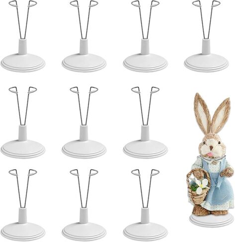 10 Set Adjustable Doll Stand Display Holder for 6.8" Figures,White Plastic Support Holder ( Not Include Dolls) in Saudi Arabia