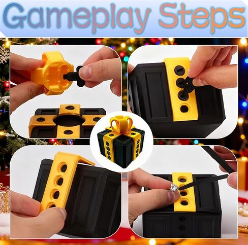 Annoying Gift Box with Screws Funny The Annoying Present Prank Box Thanksgiving Christmas White Elephant Perfect Gag Gift for All Occasions (Red Black) in Saudi Arabia