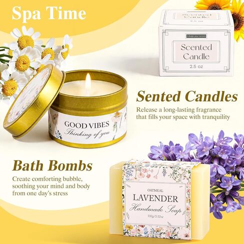 Birthday Gifts for Women, Sunflower Birthday Gifts Women Mom Wife Friends, Care Package with 30 Affirmation Cards Jar Flower, Sympathy Gift Box in Saudi Arabia