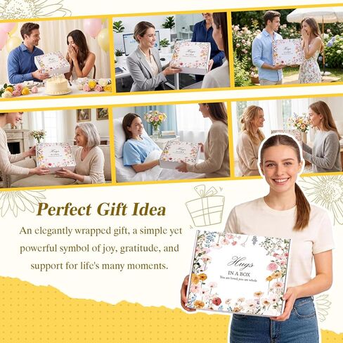 Birthday Gifts for Women, Sunflower Birthday Gifts Women Mom Wife Friends, Care Package with 30 Affirmation Cards Jar Flower, Sympathy Gift Box in Saudi Arabia