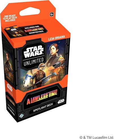 Asmodee Star Wars: Unlimited TCG A Lawless Time Leia Organa Spotlight Deck - Ready-to-Play 50-Card Deck + Booster Pack, Exclusive Collectible Cards, Ages 12+, 2+ Players, 20 Minute Playtime in Kuwait