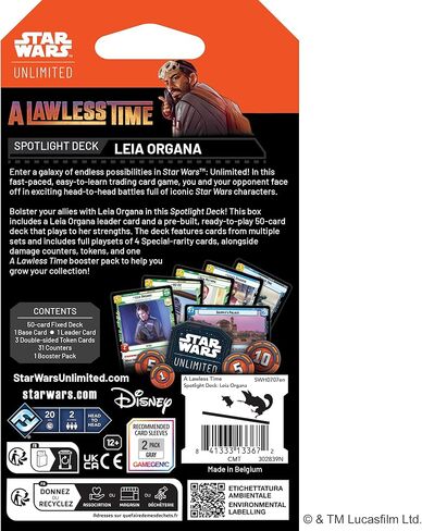 Asmodee Star Wars: Unlimited TCG A Lawless Time Leia Organa Spotlight Deck - Ready-to-Play 50-Card Deck + Booster Pack, Exclusive Collectible Cards, Ages 12+, 2+ Players, 20 Minute Playtime in Kuwait