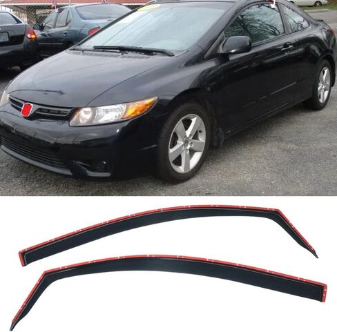 for 12-15 Honda Civic 2 Door Coupe - (in-Channel) Rain Guard Shield Vent Side Window Visors 2012 2013 2014 2015 in Saudi Arabia