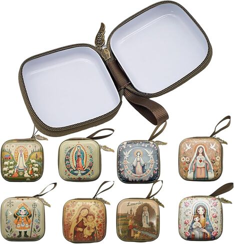 Efficinet Bead Organizers Pouches with Cartoon Pattern Religious Accessory Carriers for Buddhist Catholic Use, The Immaculate Mothe in Saudi Arabia