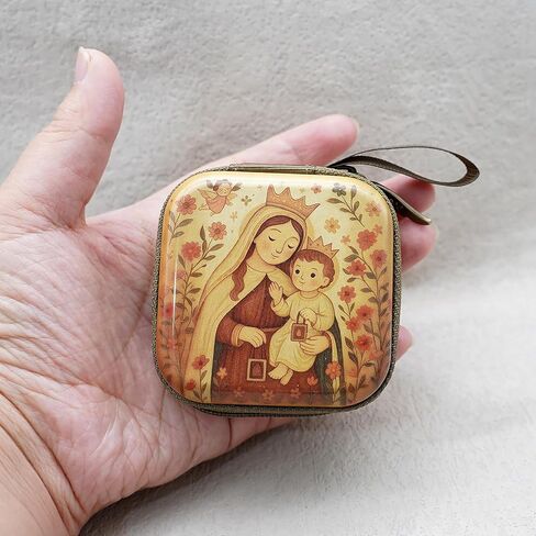Efficinet Bead Organizers Pouches with Cartoon Pattern Religious Accessory Carriers for Buddhist Catholic Use, The Immaculate Mothe in Saudi Arabia