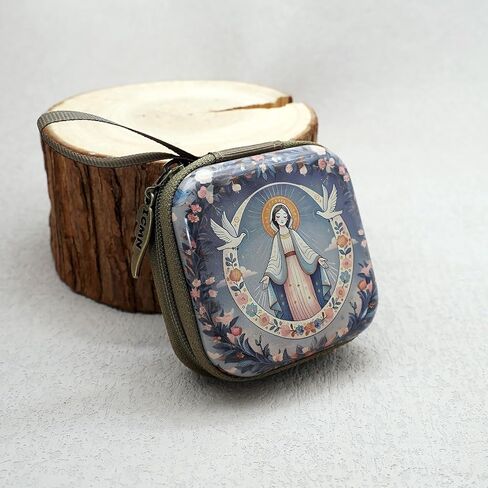Efficinet Bead Organizers Pouches with Cartoon Pattern Religious Accessory Carriers for Buddhist Catholic Use, The Immaculate Mothe in Saudi Arabia