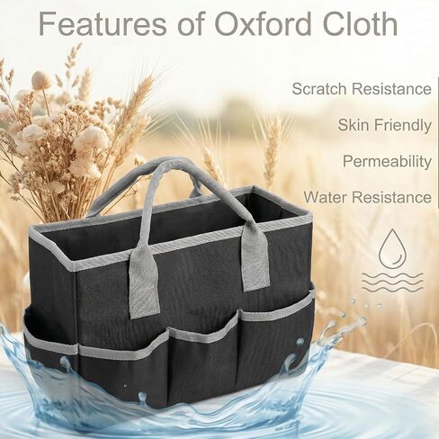 Kegeeei 2 Pack Art Organizer Craft Storage Tote Bag, Oxford Fabric Carrying Caddy with Multiple Pockets for Office, Studio, Travel & Home, Black in Saudi Arabia
