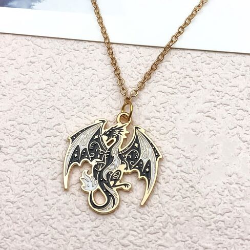 30Pcs Gothic Enamel Dragon Phoenix Charms, Black Gold Eagle Fox Deer Charm Pendants, Metal Alloy Animal Dinosaur Moon Pendant, for DIY Bracelets Necklaces Earrings Keychains Crafts Supplies in Saudi Arabia