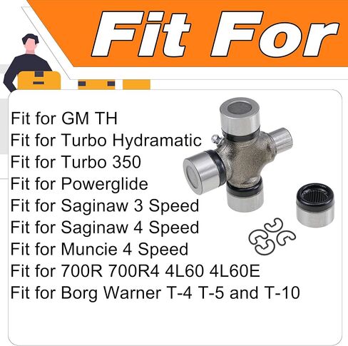 2-3-6081X 5-153X سلسلة ناقل الحركة Slip Yoke 1310 ومجموعة U-Joint، مناسبة لـ GM TH Turbo 350 TH350 700R4, 26 27 أشواك in Kuwait