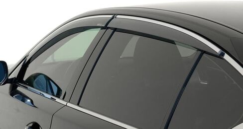 أقنعة نافذة WellVisors منحرفة للرياح متوافقة مع Infiniti 2014-2024 Q50 مع واقيات مطر من الكروم 3-847IN008 in Kuwait