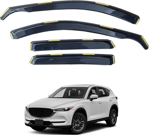 حاجب نافذة inchannel متوافق مع Mazda CX-5 2017-2025 واقي المطر تنفيس الرياح منحرف الدخان 4 قطعة in Kuwait