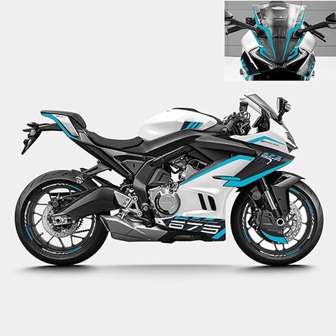 Blue Fairing Stickers Assembly Kit Compatible with CFMOTO 675SS 2025,Especially Designed,Precise Fit,Firmly Sticked,Wheel Hub Stickers,CFMOTO 675SS Accessories in Saudi Arabia