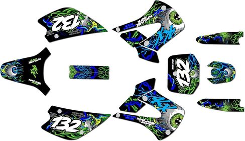 Graphics Kit for Kawasaki KX 100 UFO Restyle (2001-2013) CORE Series White 09 Mil - Dirt Bike Custom Racing Graphics Decals Stickers Kit, no-Plastics in Kuwait