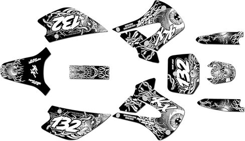 Graphics Kit for Kawasaki KX 100 UFO Restyle (2001-2013) CORE Series White 09 Mil - Dirt Bike Custom Racing Graphics Decals Stickers Kit, no-Plastics in Kuwait