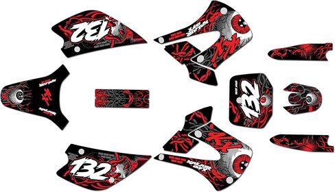 Graphics Kit for Kawasaki KX 100 UFO Restyle (2001-2013) CORE Series White 09 Mil - Dirt Bike Custom Racing Graphics Decals Stickers Kit, no-Plastics in Kuwait