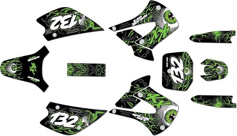 Graphics Kit for Kawasaki KX 100 UFO Restyle (2001-2013) CORE Series White 09 Mil - Dirt Bike Custom Racing Graphics Decals Stickers Kit, no-Plastics in Kuwait