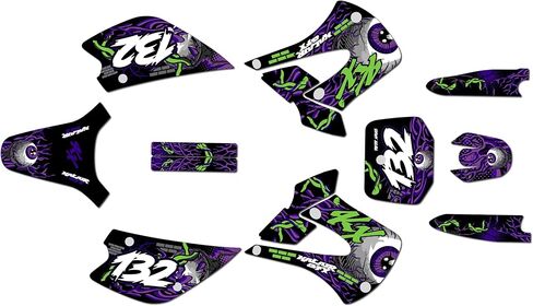 Graphics Kit for Kawasaki KX 100 UFO Restyle (2001-2013) CORE Series White 09 Mil - Dirt Bike Custom Racing Graphics Decals Stickers Kit, no-Plastics in Kuwait