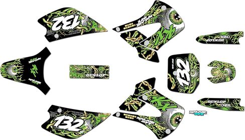 Graphics Kit for Kawasaki KX 100 UFO Restyle (2001-2013) CORE Series White 09 Mil - Dirt Bike Custom Racing Graphics Decals Stickers Kit, no-Plastics in Kuwait