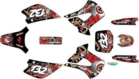 Graphics Kit for Kawasaki KX 100 UFO Restyle (2001-2013) CORE Series White 09 Mil - Dirt Bike Custom Racing Graphics Decals Stickers Kit, no-Plastics in Kuwait