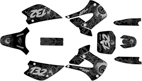 Graphics Kit for Kawasaki KX 100 UFO Restyle (2001-2013) CORE Series White 09 Mil - Dirt Bike Custom Racing Graphics Decals Stickers Kit, no-Plastics in Kuwait