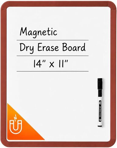 Mr. Pen- Dry Erase Board, 14" x 11" with a Black Dry Erase Marker, Brown Frame, Small White Board, White Board for Kids, White Board for Students, Small Dry Erase Board, Mini White Board in Saudi Arabia