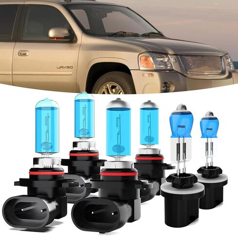 Halogen Headlights Fit For GMC Envoy 2002-2009 Headlight Bulbs,9005/HB3/H10 High Beam+ 9006/HB4 Low Beam+ 880/881/H27 Fog Light Combo,Plug And Play,Pack of 6 (GMC Envoy 2002-2009) in Saudi Arabia