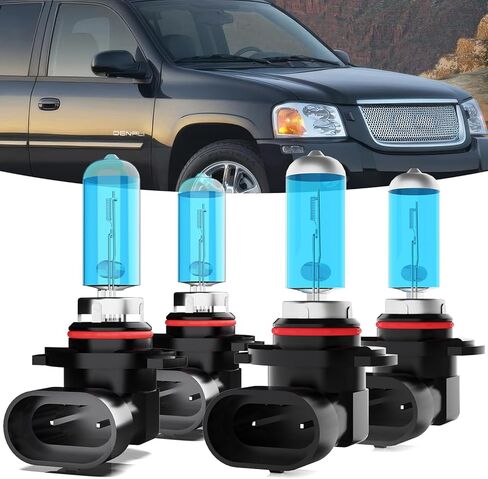 Halogen Headlights Fit For GMC Envoy 2002-2009 Headlight Bulbs,9005/HB3/H10 High Beam+ 9006/HB4 Low Beam+ 880/881/H27 Fog Light Combo,Plug And Play,Pack of 6 (GMC Envoy 2002-2009) in Saudi Arabia