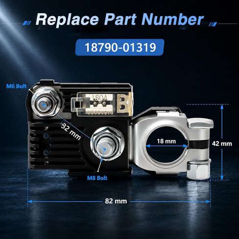 FUSCH 180 أمبير بطارية منصهرة رابط الصمامات B مع طرف بطارية إيجابي متوافق مع Hyundai Sonata Elantra وKia Sorento Optima، استبدال # 18790-01319 أحادي القطب Fuselink مع M8 الجوز وM6 الجوز in Kuwait