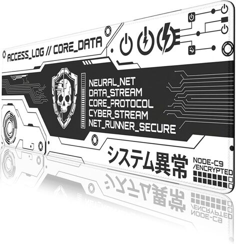 Cyberpunk Gaming Mouse Pad Cyber Tech Skull Large Gaming Mouse Mat with Stitched Edges,Non-Slip Waterproof Rubber Base Mous Mat 31.5 x 11.8 Inch Office Computer Keyboard Laptop Home in Saudi Arabia