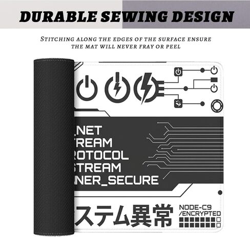 Cyberpunk Gaming Mouse Pad Cyber Tech Skull Large Gaming Mouse Mat with Stitched Edges,Non-Slip Waterproof Rubber Base Mous Mat 31.5 x 11.8 Inch Office Computer Keyboard Laptop Home in Saudi Arabia