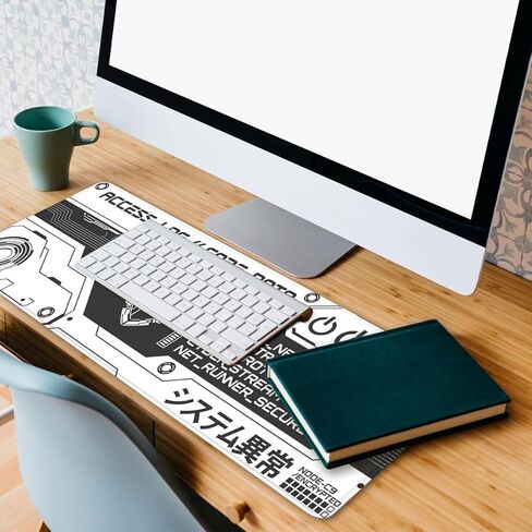 Cyberpunk Gaming Mouse Pad Cyber Tech Skull Large Gaming Mouse Mat with Stitched Edges,Non-Slip Waterproof Rubber Base Mous Mat 31.5 x 11.8 Inch Office Computer Keyboard Laptop Home in Saudi Arabia