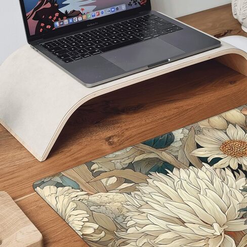 وسادة مكتب كبيرة من Retro Blossom Boho Floral، وسادة ماوس مطاطية مضادة للانزلاق للمكتب والمدرسة، 35.4 بوصة × 15.7 بوصة in Kuwait