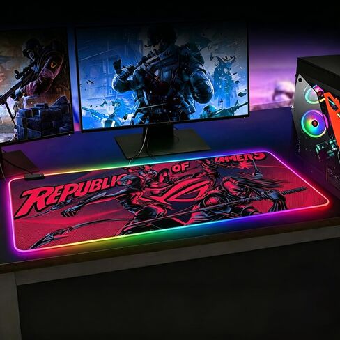 Gaming Led Luminous Mouse Pad, RGB Keyboard Pad, Non-Slip Mouse Pad, Computer Accessories,11.82"x27.58" in Saudi Arabia