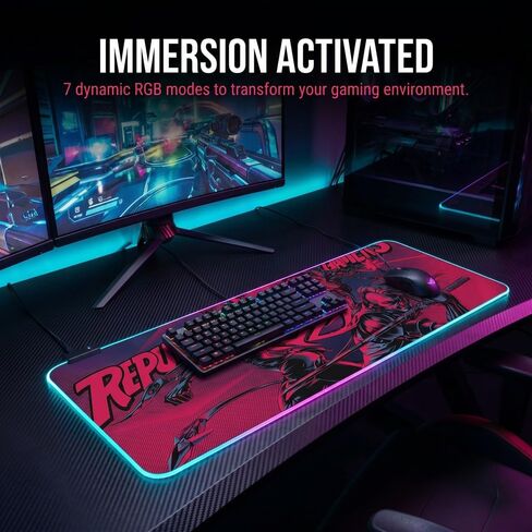 Gaming Led Luminous Mouse Pad, RGB Keyboard Pad, Non-Slip Mouse Pad, Computer Accessories,11.82"x27.58" in Saudi Arabia