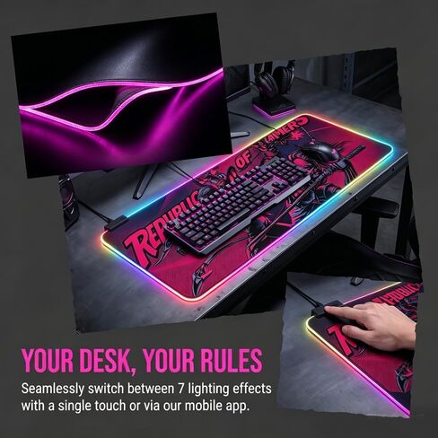 Gaming Led Luminous Mouse Pad, RGB Keyboard Pad, Non-Slip Mouse Pad, Computer Accessories,11.82"x27.58" in Saudi Arabia