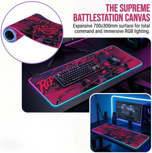 Gaming Led Luminous Mouse Pad, RGB Keyboard Pad, Non-Slip Mouse Pad, Computer Accessories,11.82"x27.58" in Saudi Arabia