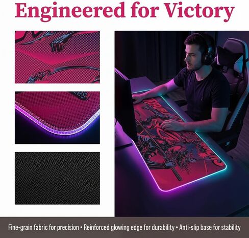 Gaming Led Luminous Mouse Pad, RGB Keyboard Pad, Non-Slip Mouse Pad, Computer Accessories,11.82"x27.58" in Saudi Arabia