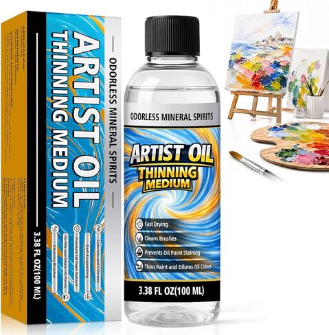 Odorless Mineral Spirits, 100ml Professional Odorless Paint Thinner for Oil Painting, Premium Oil Painting Supplies, Odor-Free Solvent for Artists and Amateurs, Thinning Oil Colors in Saudi Arabia