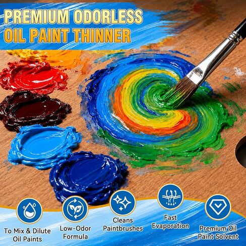 Odorless Mineral Spirits, 100ml Professional Odorless Paint Thinner for Oil Painting, Premium Oil Painting Supplies, Odor-Free Solvent for Artists and Amateurs, Thinning Oil Colors in Saudi Arabia