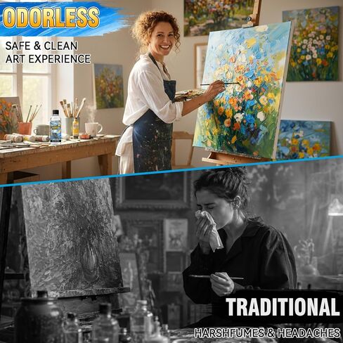 Odorless Mineral Spirits, 100ml Professional Odorless Paint Thinner for Oil Painting, Premium Oil Painting Supplies, Odor-Free Solvent for Artists and Amateurs, Thinning Oil Colors in Saudi Arabia