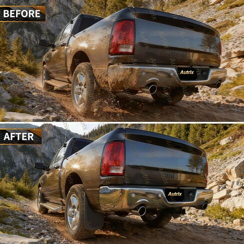 Mud Flaps Guards for 2009-2018 Dodge Ram 1500/2500/3500 Single Rear Wheels 2019-2024 Ram 1500 Classic,Splash Guards Without OEM Fender Flares Front & Rear 4pcs Set Black in Saudi Arabia