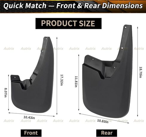 Mud Flaps Guards for 2009-2018 Dodge Ram 1500/2500/3500 Single Rear Wheels 2019-2024 Ram 1500 Classic,Splash Guards Without OEM Fender Flares Front & Rear 4pcs Set Black in Saudi Arabia