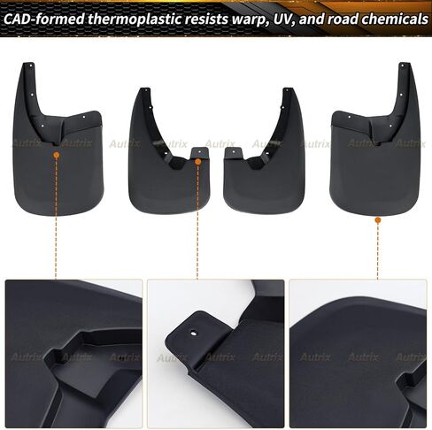Mud Flaps Guards for 2009-2018 Dodge Ram 1500/2500/3500 Single Rear Wheels 2019-2024 Ram 1500 Classic,Splash Guards Without OEM Fender Flares Front & Rear 4pcs Set Black in Saudi Arabia