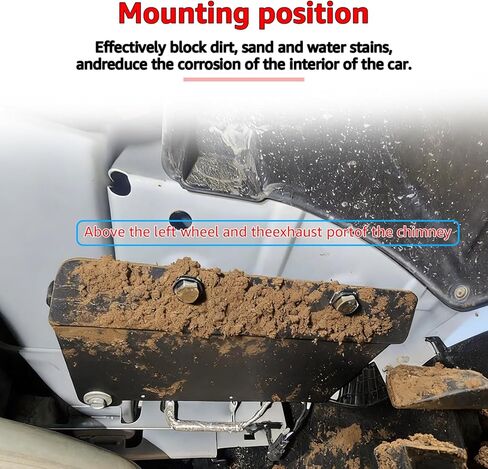 Rear Undercarriage Protection Panel Compatible with Maverick 2022–2025, Driver Side Left Rear Wheel Splash Guard, Aluminum Alloy Skid Shield, Rust-Resistant in Kuwait